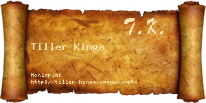 Tiller Kinga névjegykártya