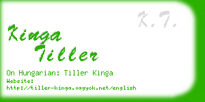 kinga tiller business card